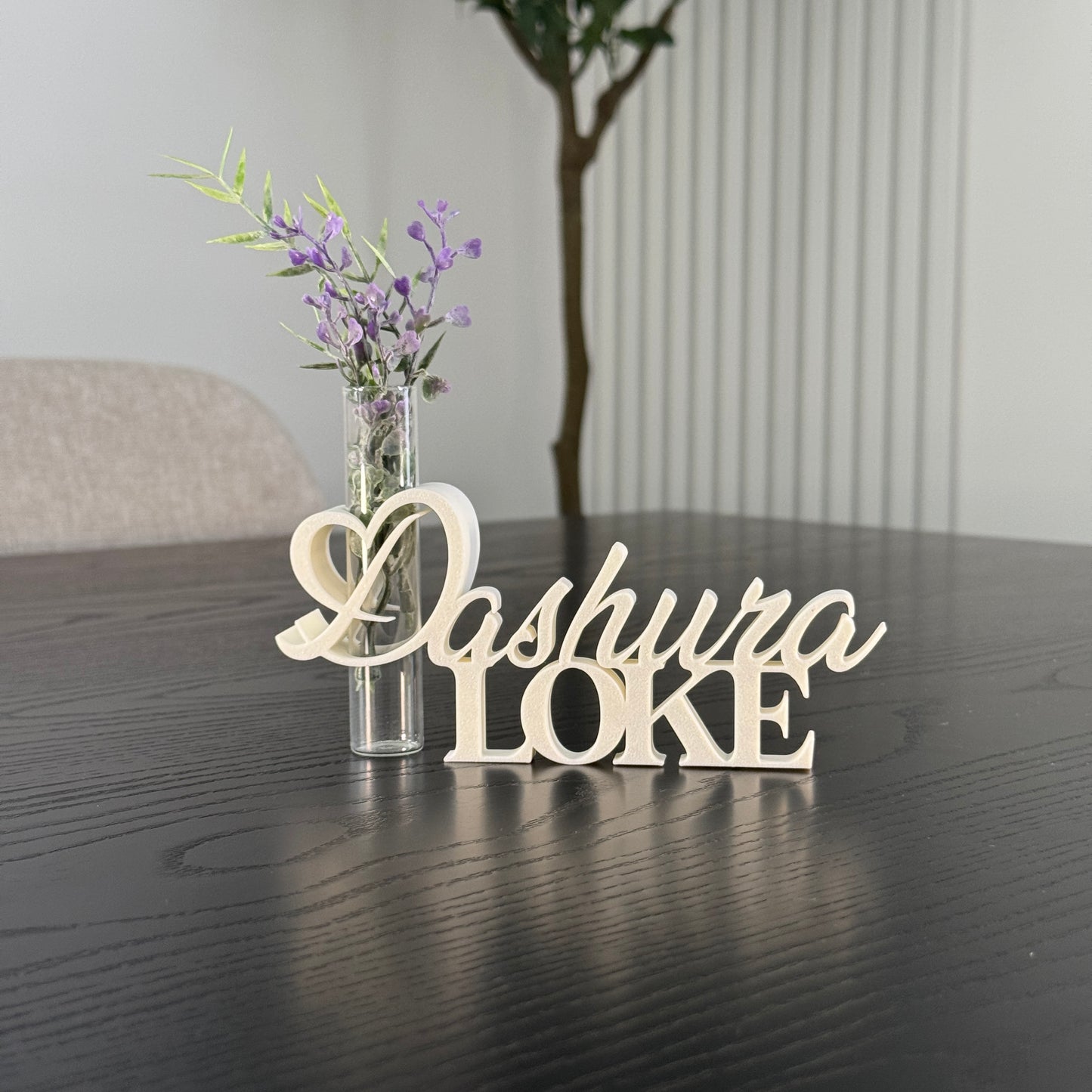 Dekoaufsteller mit Glasröhrchen "Dashura Loke" – liebevolle Geschenkidee zum Muttertag