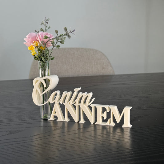 Dekoaufsteller mit Glasröhrchen "Canım Annem" – liebevolle Geschenkidee zum Muttertag