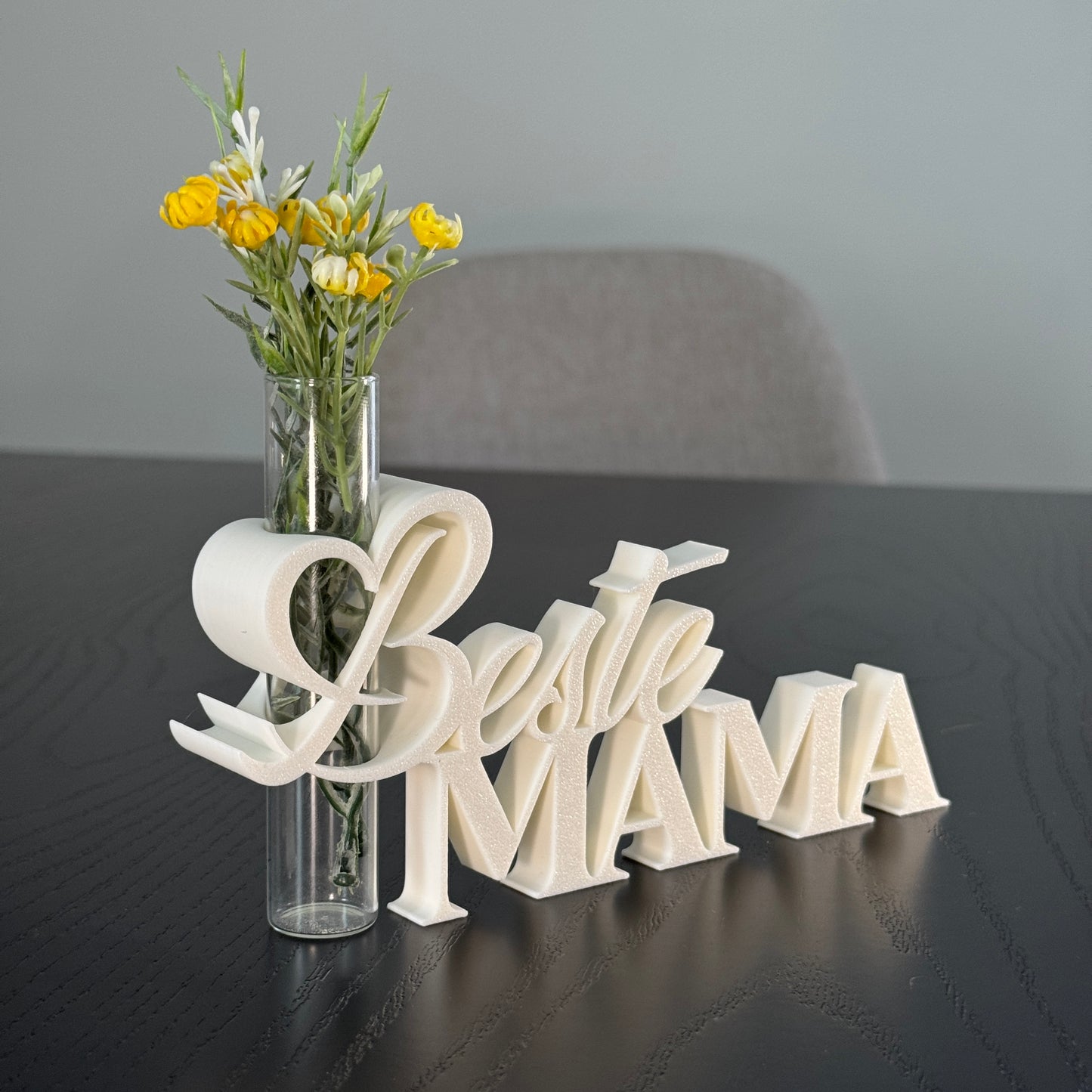 Dekoaufsteller mit Glasröhrchen "Beste Mama" – liebevolle Geschenkidee zum Muttertag