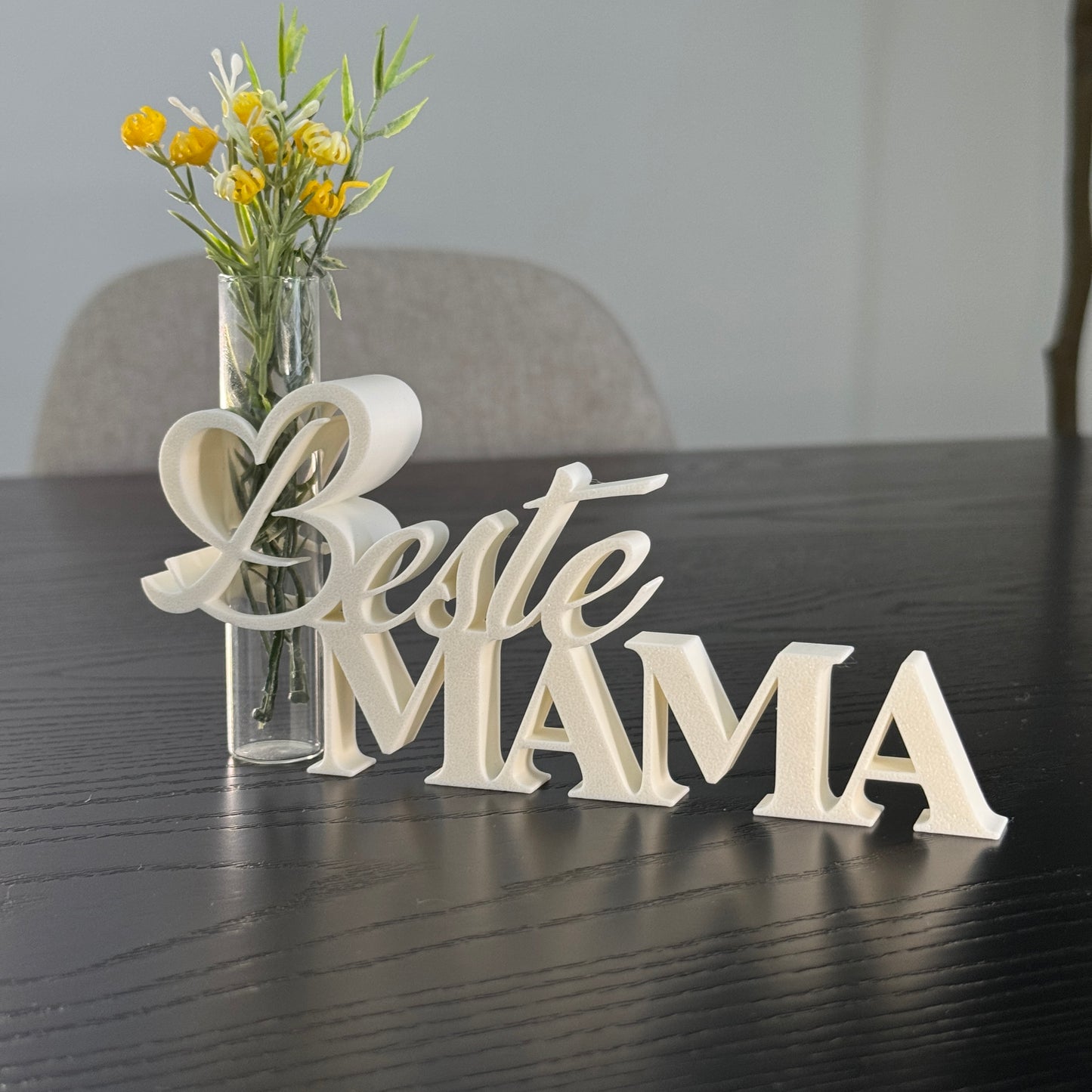 Dekoaufsteller mit Glasröhrchen "Beste Mama" – liebevolle Geschenkidee zum Muttertag