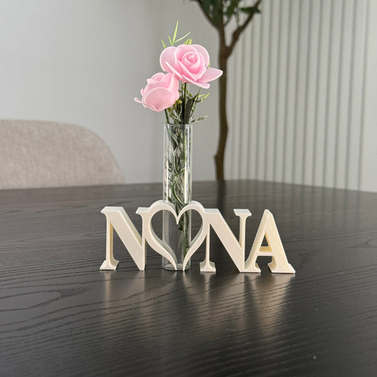 Dekoaufsteller mit Glasröhrchen "Nona" – liebevolle Geschenkidee zum Muttertag