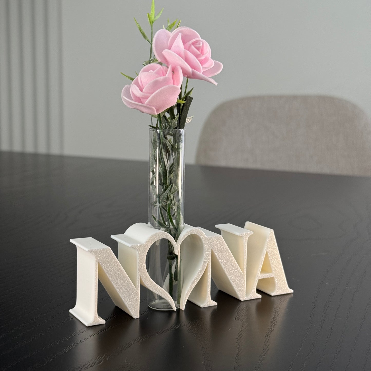 Dekoaufsteller mit Glasröhrchen "Nona" – liebevolle Geschenkidee zum Muttertag