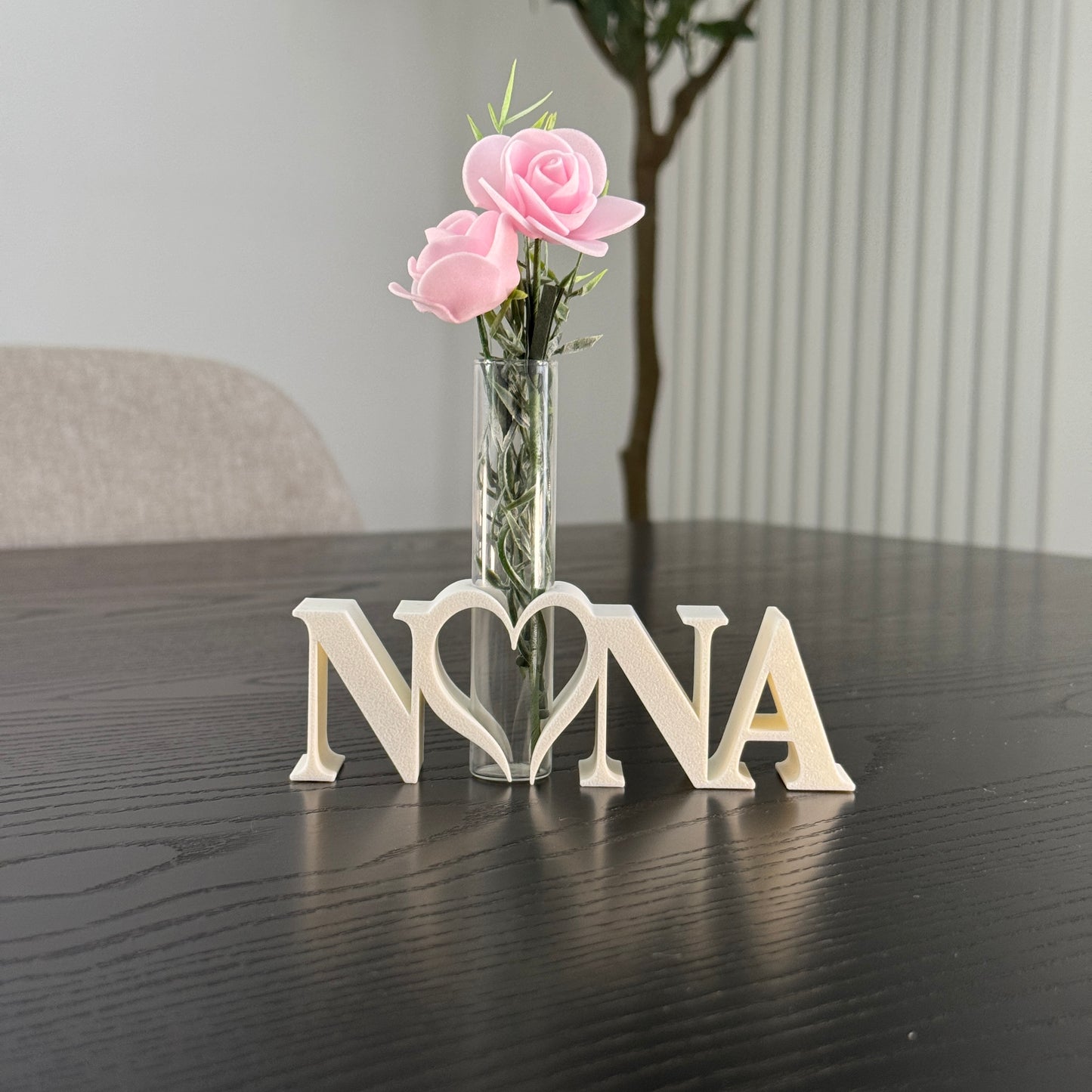 Dekoaufsteller mit Glasröhrchen "Nona" – liebevolle Geschenkidee zum Muttertag