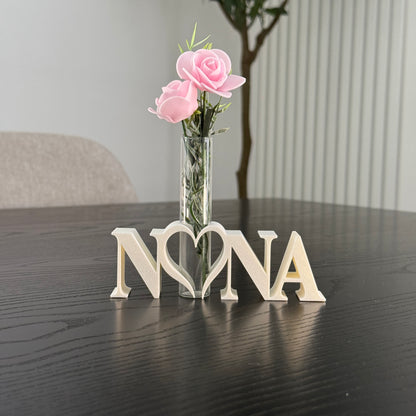 Dekoaufsteller mit Glasröhrchen "Nona" – liebevolle Geschenkidee zum Muttertag